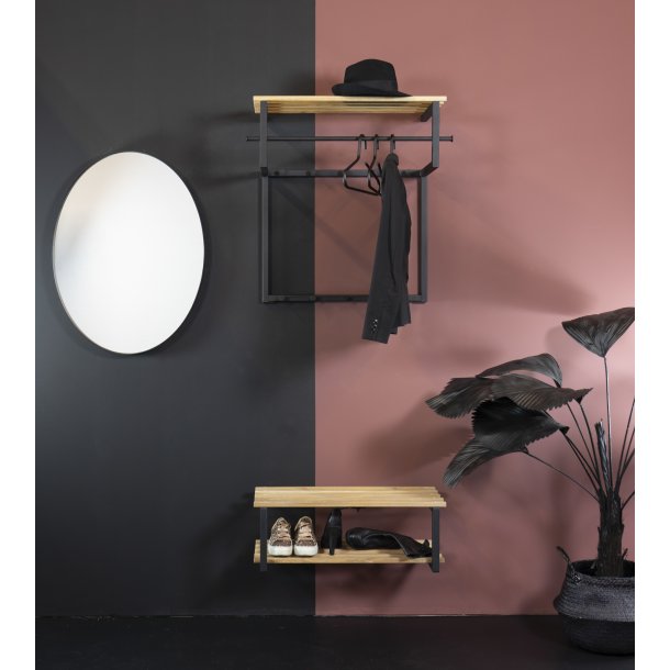 Razor - Skohylde i sort metal og egetr