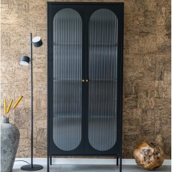 Castelli - Vitrineskab i metal og riflet glas, bredde 80 cm.