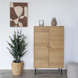 Create skab i ege finer med to dre og fire hylder