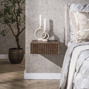 Marron - 2 sngbord i brunt massivt akaciatr