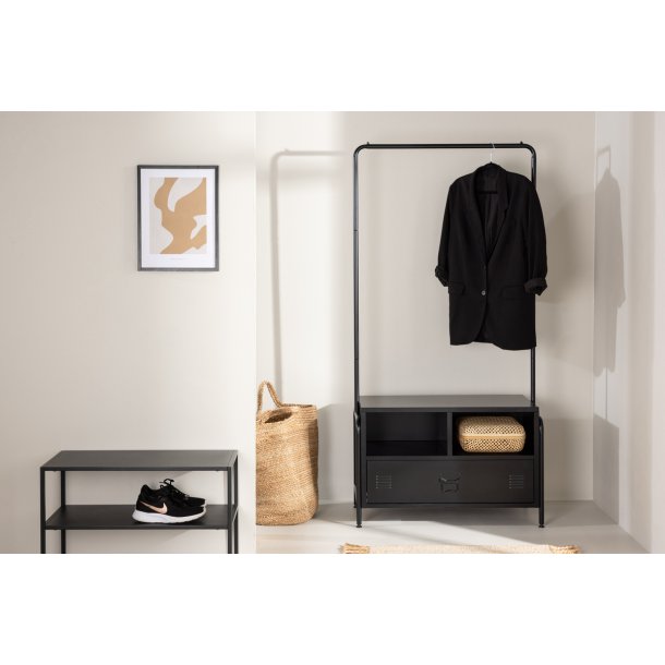 Quito - Tjstativ i sort metal med bjlestang og 1 skuffe