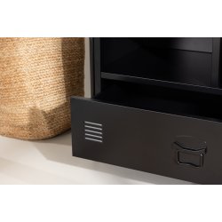 Quito - Tjstativ i sort metal med bjlestang og 1 skuffe