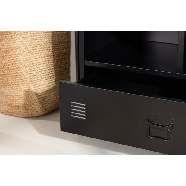 Quito - Tjstativ i sort metal med bjlestang og 1 skuffe