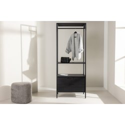 Quito - Tjstativ i sort metal med bjlestang og 2 skuffer