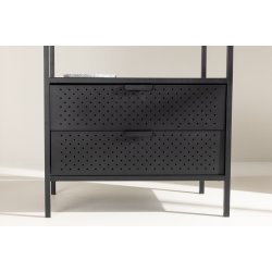 Quito - Tjstativ i sort metal med bjlestang og 2 skuffer