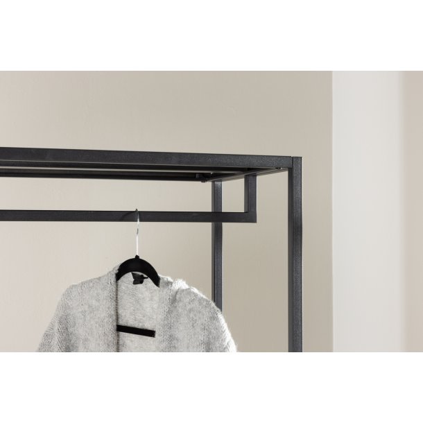 Quito - Tjstativ i sort metal med bjlestang og 2 skuffer