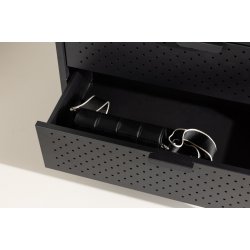 Quito - Tjstativ i sort metal med bjlestang og 2 skuffer