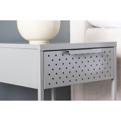 Beta - Sengebord i lysegr metal