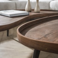 Roxy - Sofabordsst i massiv brun akacietr