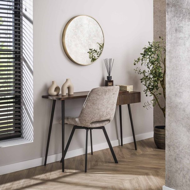 Marron - Konsolbord i brun massiv akacietr med skuffe 