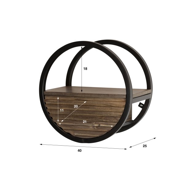 Redondo  - Rund v�ghylde i massiv akacietr�, � 40 cm