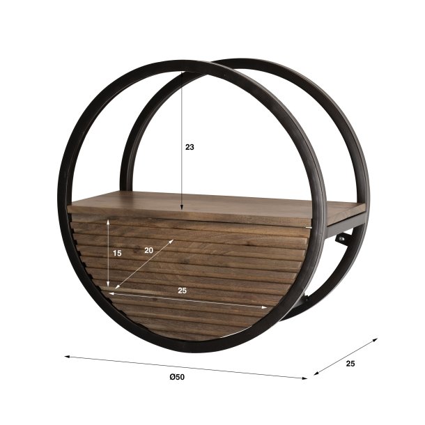 Redondo  - Rund v�ghylde i massiv akacietr�, � 50 cm