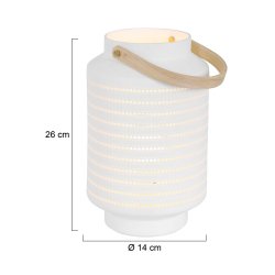 Sorbas - bordlampe i hvid keramik, hjde 26 cm.