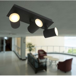  Noir - Spotlampa i svart metall, vlj mellan 3 storlekar