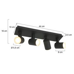 Noir - Spotlampe i sort metal, vlg mellem 3 strrelser