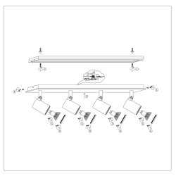 Noir - Spotlampe i sort metal, vlg mellem 3 strrelser