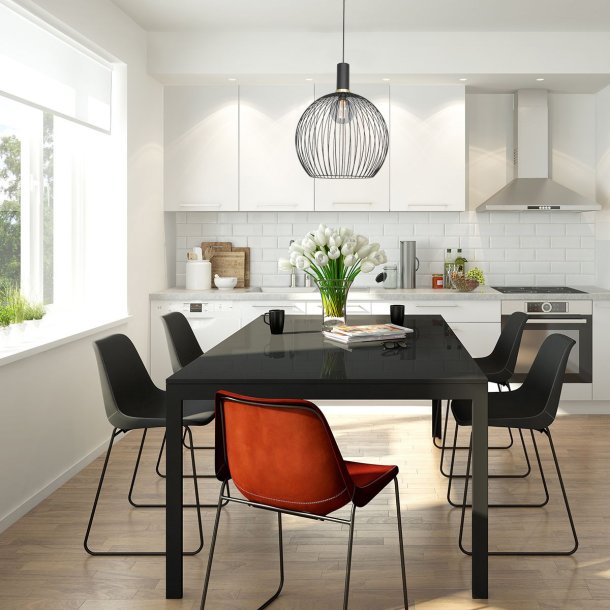 Diseno - Loftlampe, rund i sort metaltrd