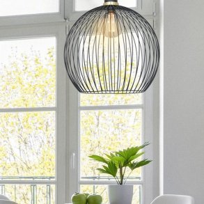  Diseno - runda taklampa i svart metalltrd