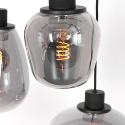 Alhambra -loftlampe med tre rgfarvede glaskupler