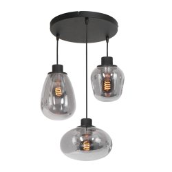 Alhambra -loftlampe med tre rgfarvede glaskupler