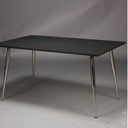 Scholar - Skrivebord, sort hjtrykslaminat, metal ben