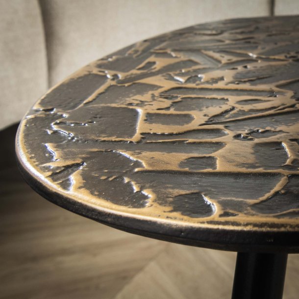 Olympos - Sofabordsst i organisk trekantet form, lavet i bronze og slv finish