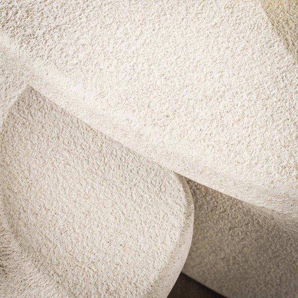 Peak - Sofabordsst i hvid marmor composite, 57 x 44 cm.