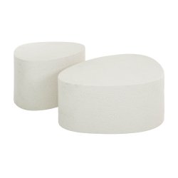 Peak - Sofabordsst i hvid marmor composite, organisk trekantet form