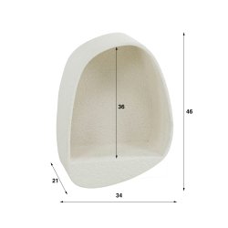 Peak - Hylde i hvid marmor composite, 34 x 46 cm.