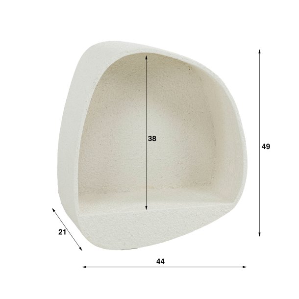 Peak - Hylde i hvid marmor composite, 34 x 46 cm.