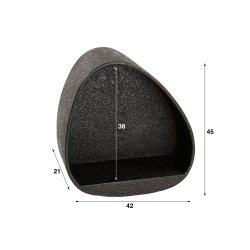 Blunt - Lukket vghylde i gr metal, 42 x 45 cm.