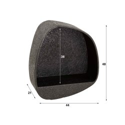 Blunt - Lukket vghylde i gr metal, 43 x 48 cm.