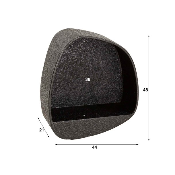 Blunt - Lukket vghylde i gr metal, 43 x 48 cm.