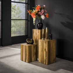 Unicas - Blomstersjle i genbrugs teaktr, hjde 45 cm.