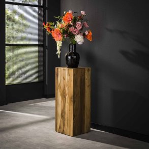  Unicas - Blompelare i tervunnen teak, hjd 85 cm.