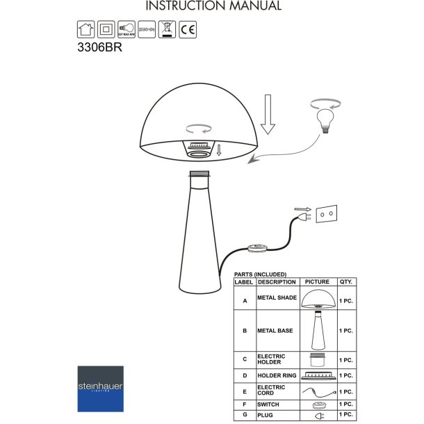 Javea - Bordlampe i bronze