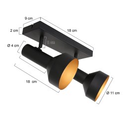 Nena - spot i sort metal med to spots