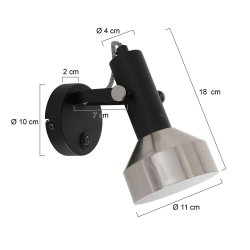 Kingsley - spot i stl og sort metal