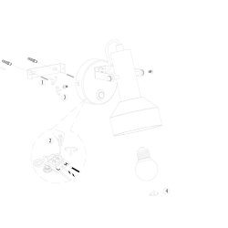 Kingsley - spot i stl og sort metal