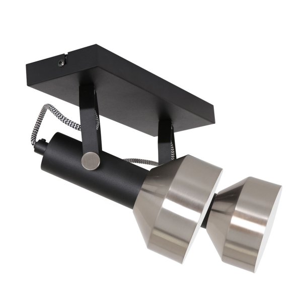 Kingsley - 2 spot i stl og sort metal