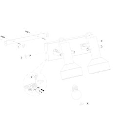 Kingsley - 2 spot i stl og sort metal