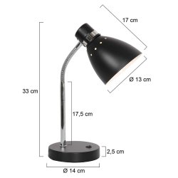 Attach - bordlampe i fire metalfarver