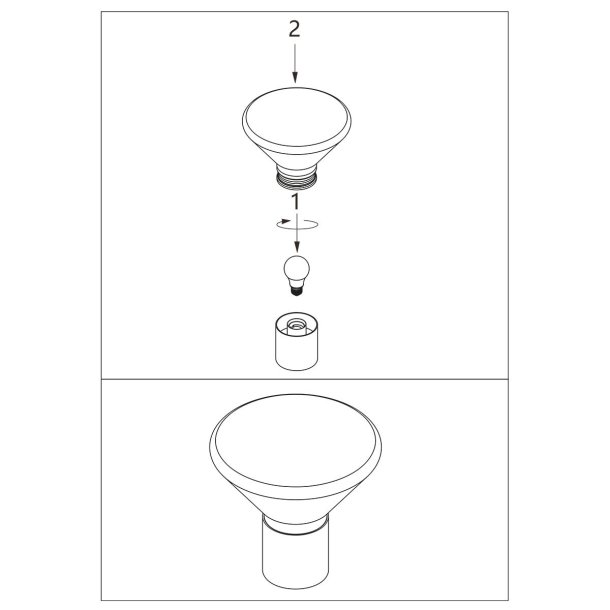 Costa - bordlampe i metal og glas