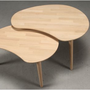 CT 10 - Sofabord i massiv eg, med paletform og størrelse  74 x 55 cm