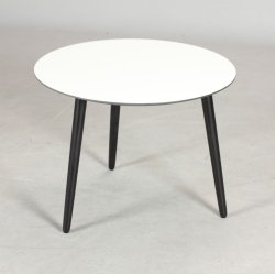 CT 20 - Sofabord i hvid laminat med sorte trben, vlg mellem 4 strrelser