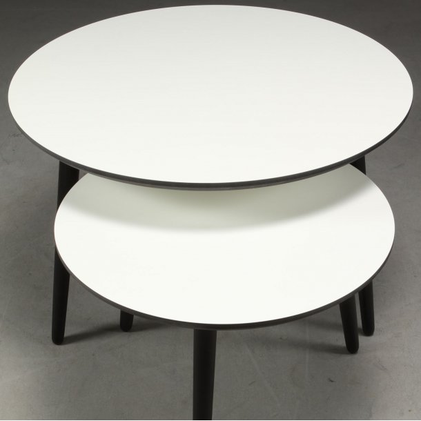 CT 20 - Sofabord i hvid laminat med sorte trben, vlg mellem 4 strrelser