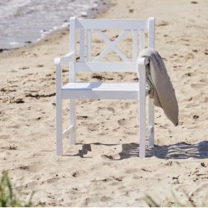 Croix - Havestol i hvid hjglans mahogni