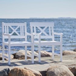 Croix - Havestol i hvid hjglans mahogni