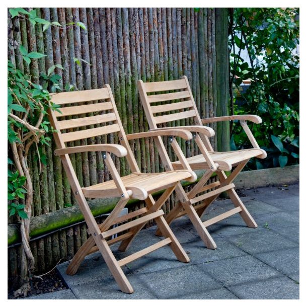 Dales - Armstol i teaktr, foldbar