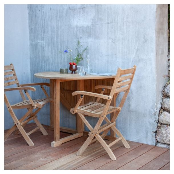 Dales - Armstol i teaktr, foldbar